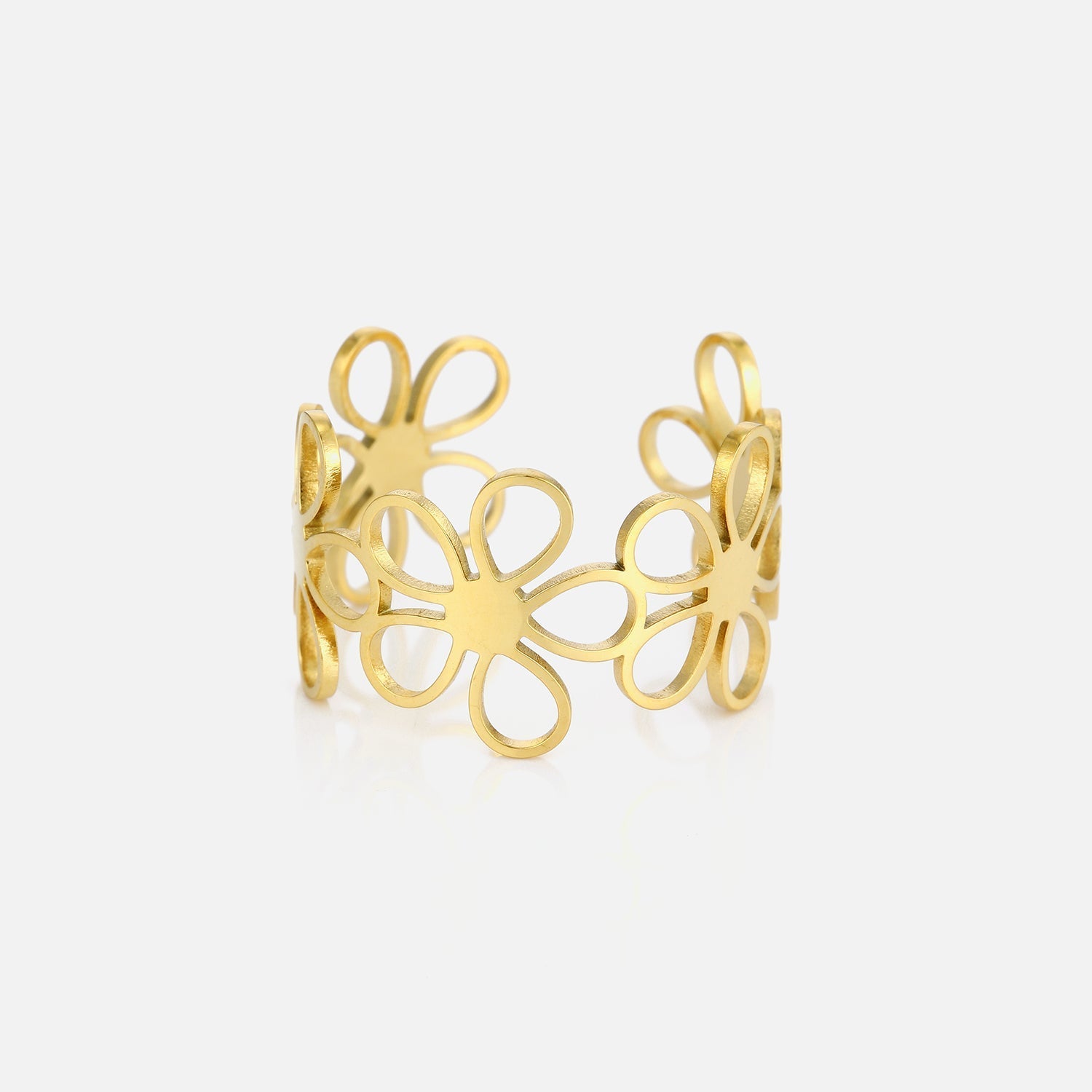 Ring connected flowers goud - Desieradenconcurrent.nl