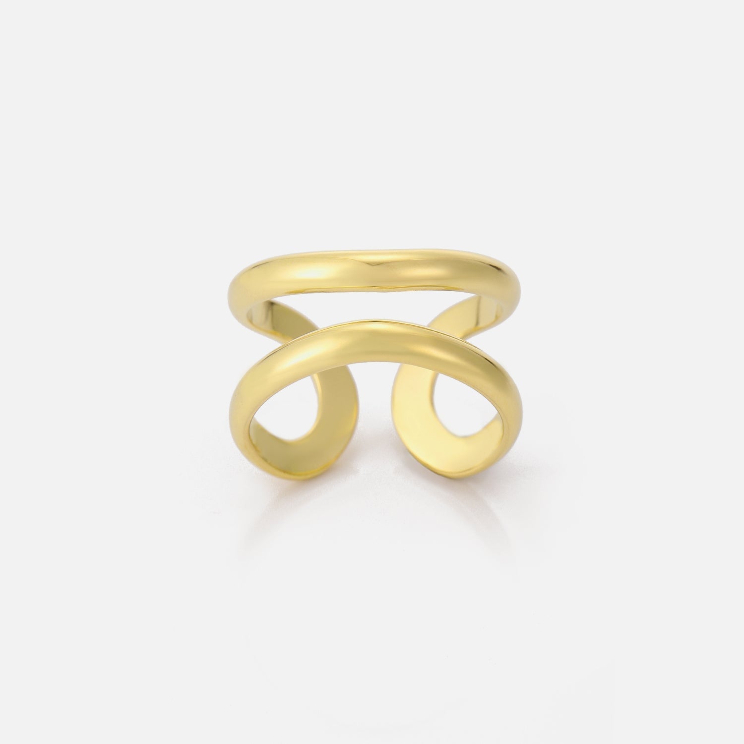 Ring dubbel gevormd goud - Desieradenconcurrent.nl