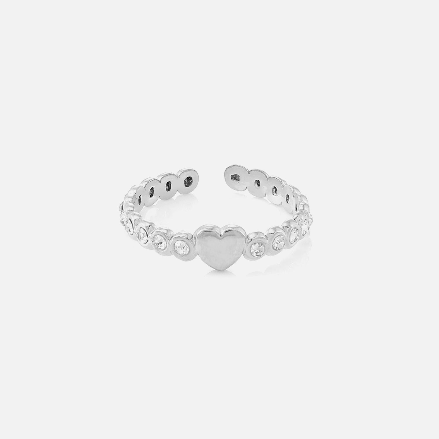 Ring glamour hartje zilver - Desieradenconcurrent.nl
