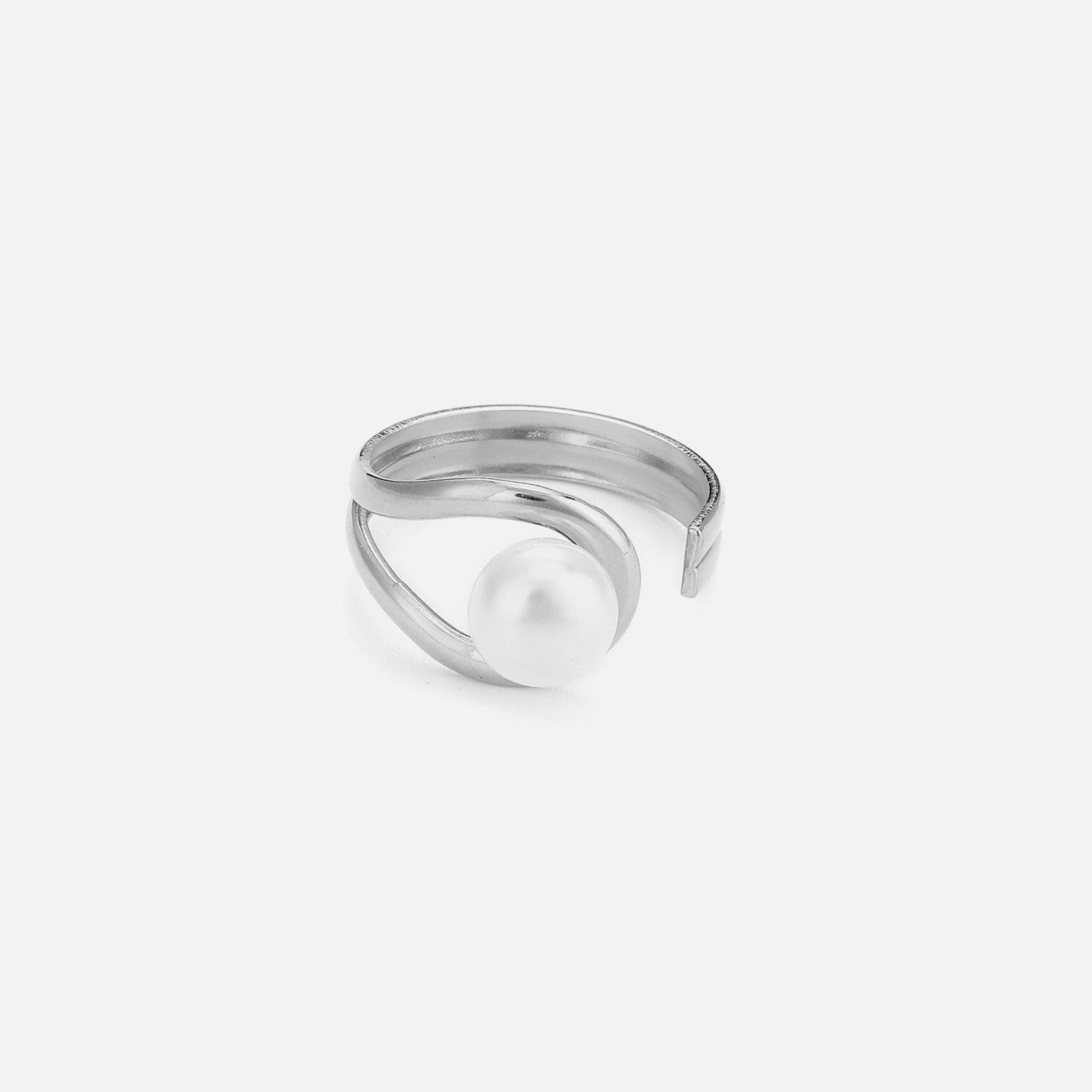 Ring grote parel zilver - Desieradenconcurrent.nl