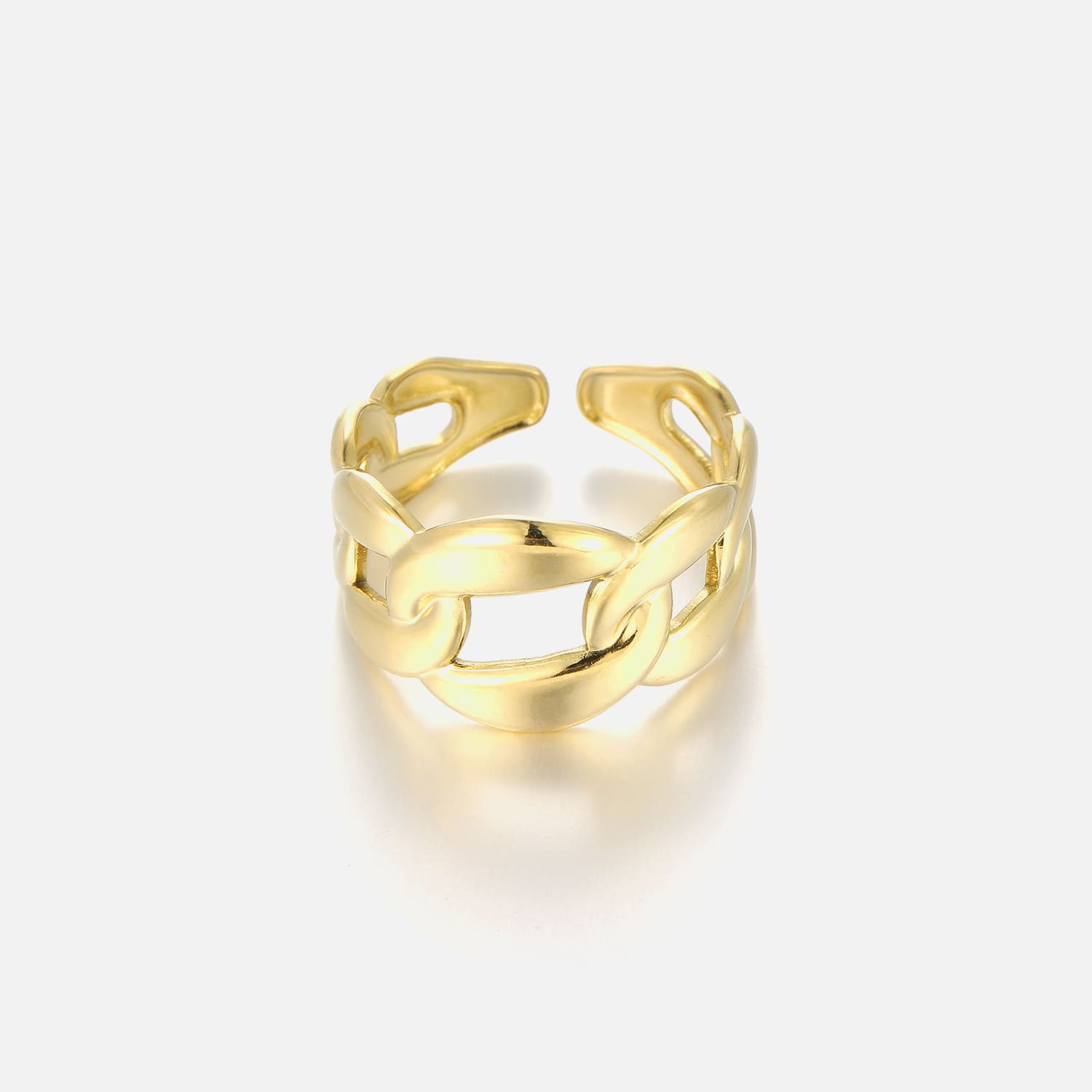 Ring grote schakel goud - Desieradenconcurrent.nl