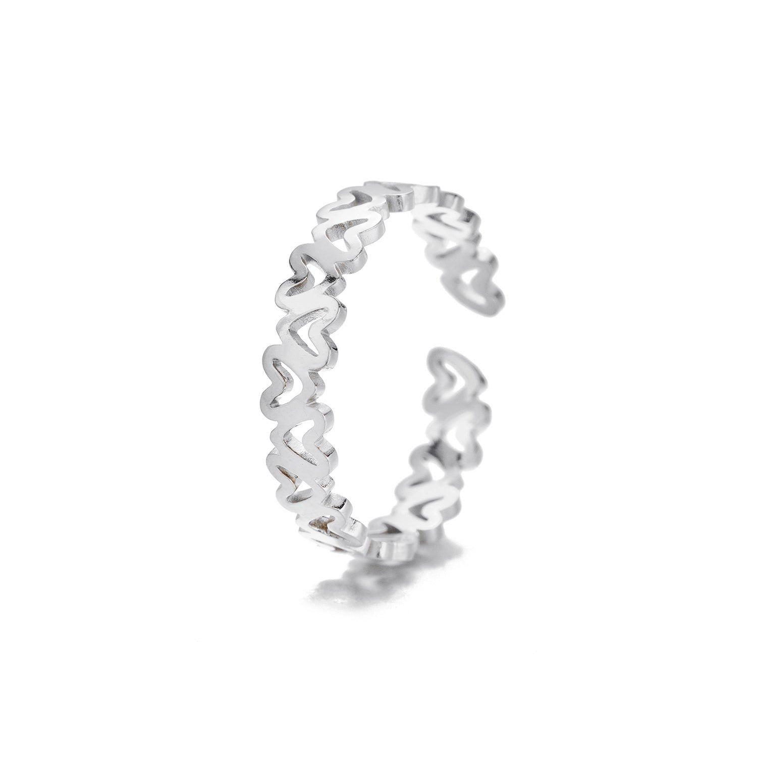 Ring hartjes zilver - Desieradenconcurrent.nl