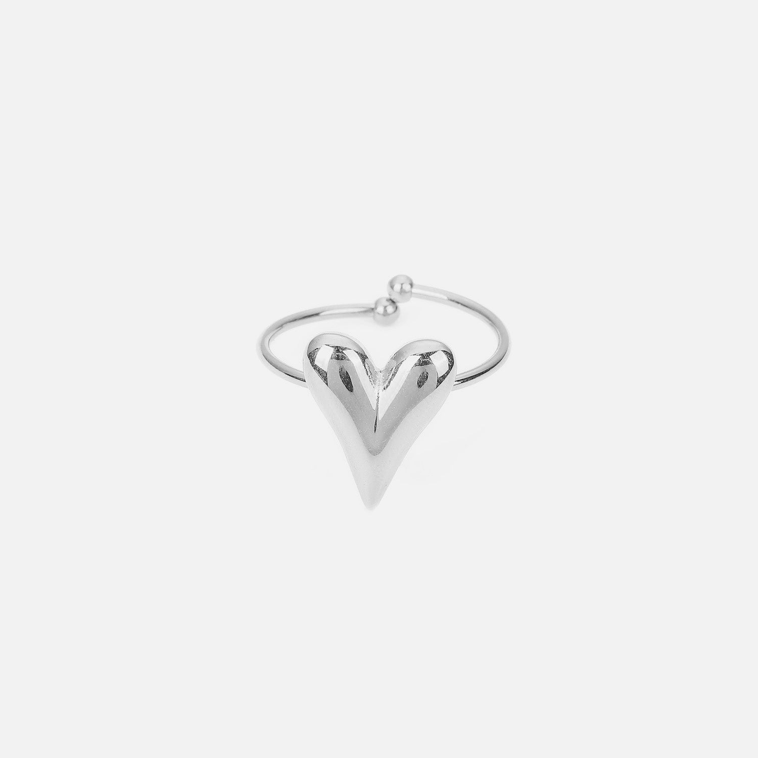 Ring Lux hart zilver - Desieradenconcurrent.nl