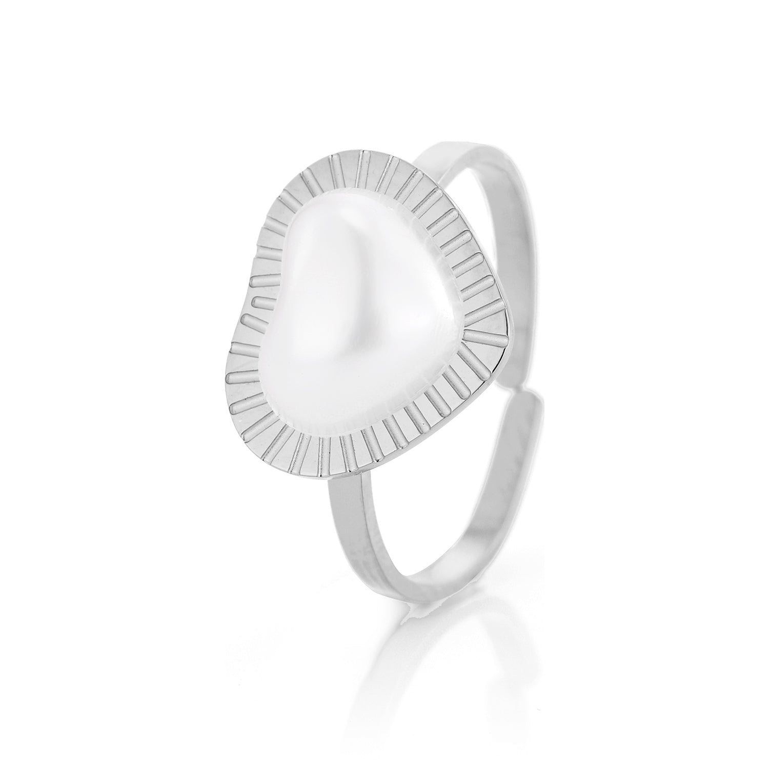 Ring parel hart zilver - Desieradenconcurrent.nl