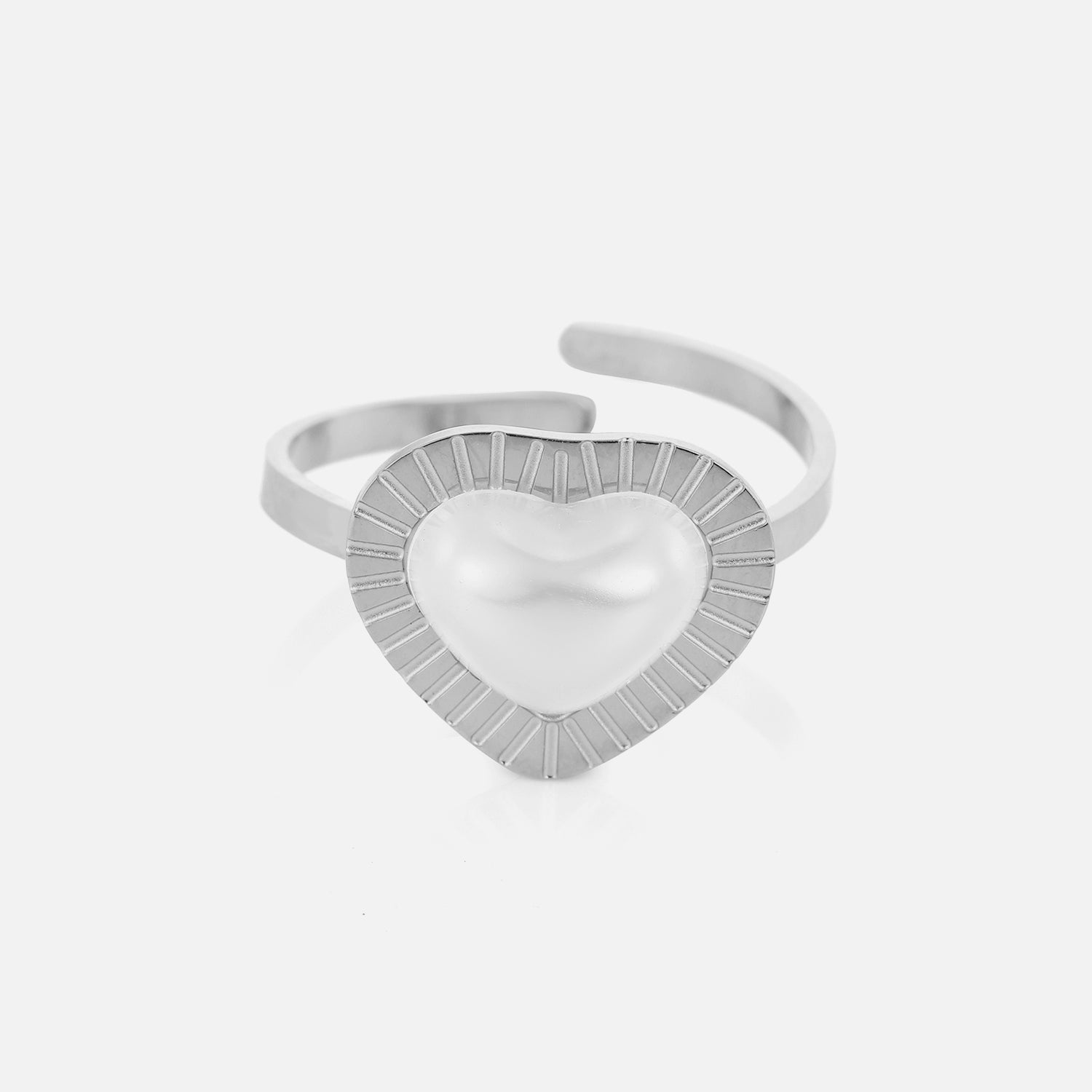 Ring parel hart zilver - Desieradenconcurrent.nl