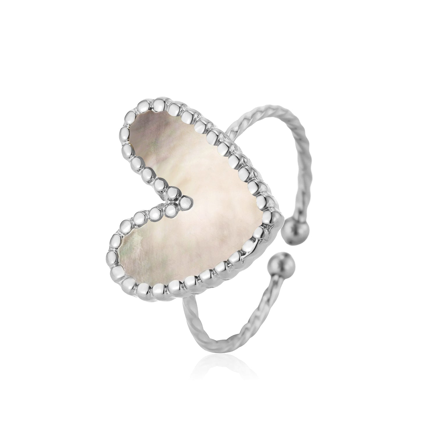 Ring parelmoer zilver - Desieradenconcurrent.nl