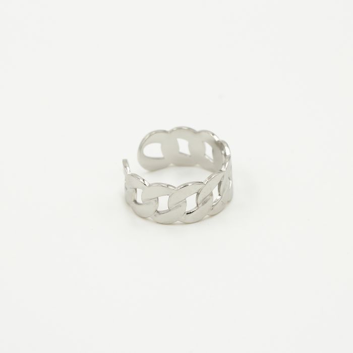 Ring platte schakels zilver - Desieradenconcurrent.nl
