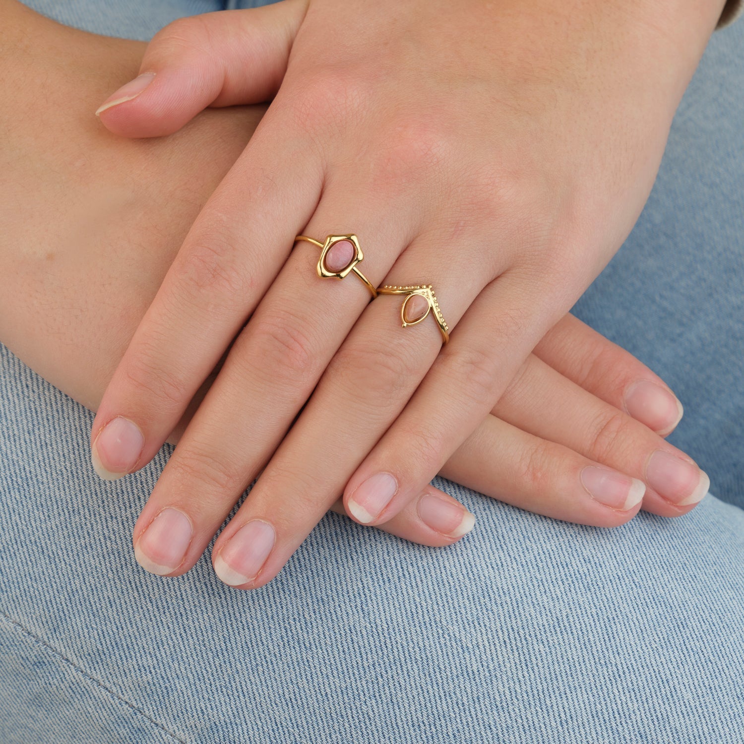 Ring rozenkwarts goud - Desieradenconcurrent.nl