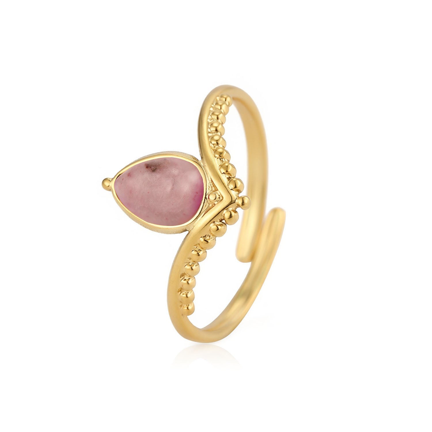 Ring rozenkwarts goud - Desieradenconcurrent.nl