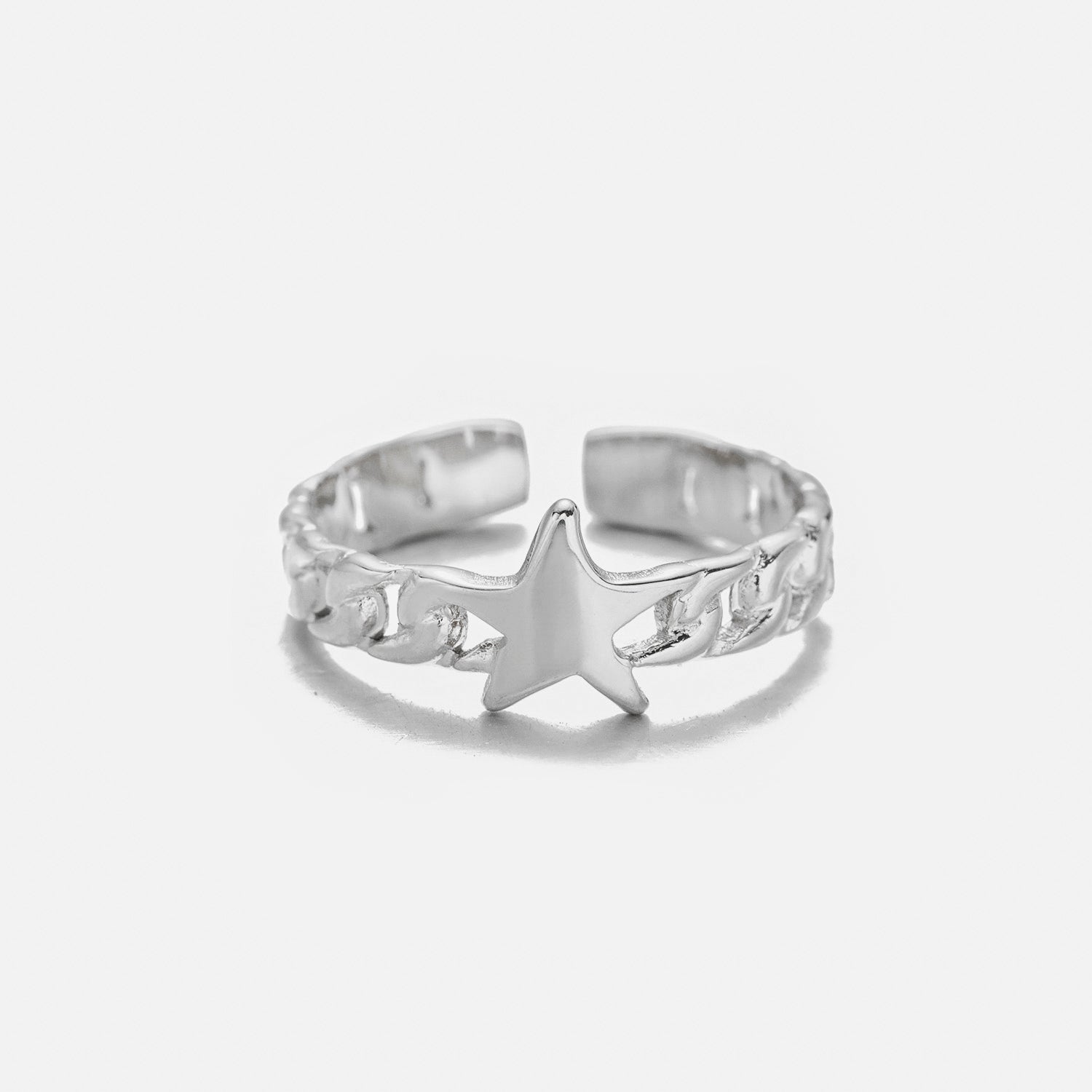 Ring schakel ster zilver - Desieradenconcurrent.nl
