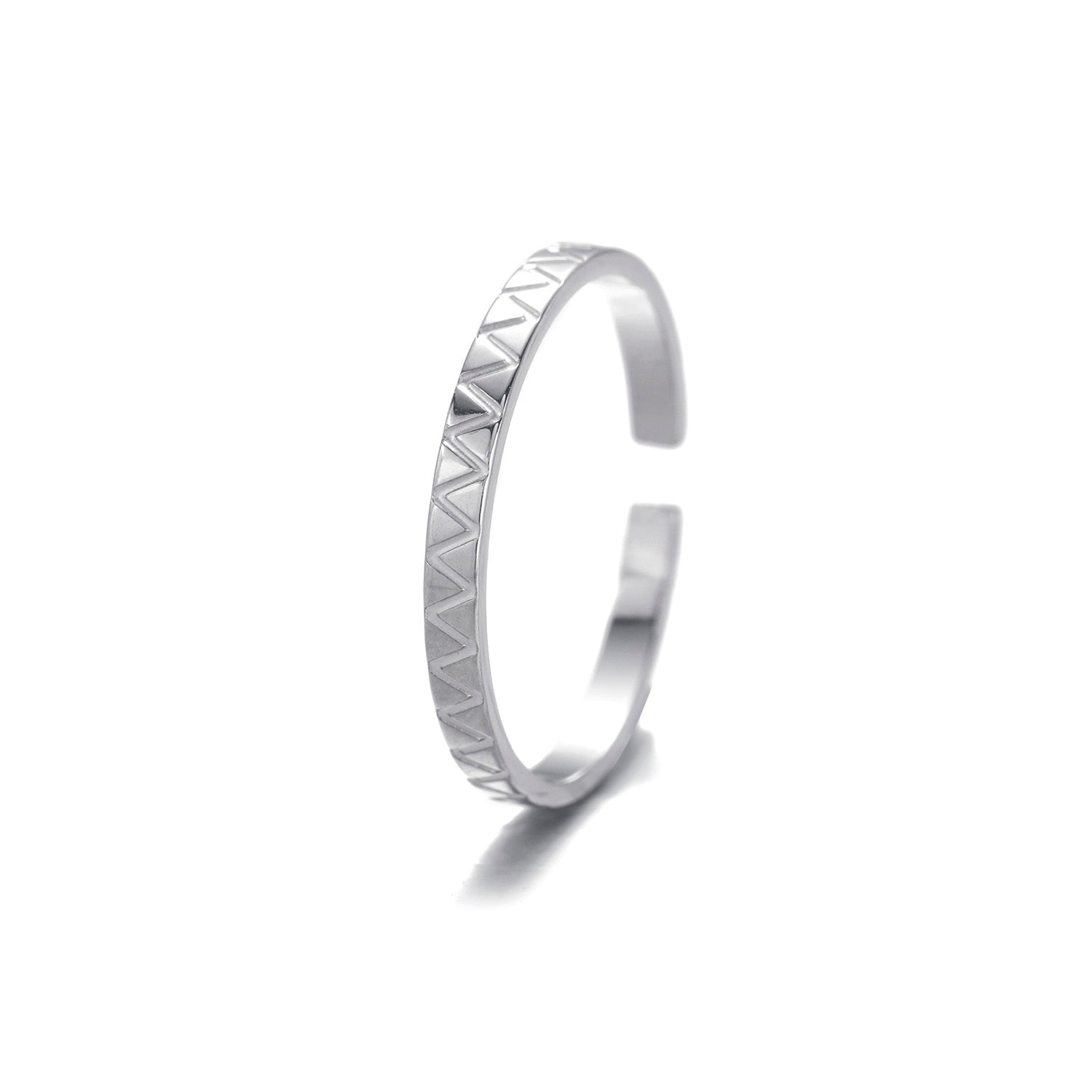 Ring streepjes patroon zilver - Desieradenconcurrent.nl