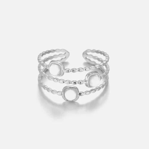 Ring three gems white zilver - Desieradenconcurrent.nl