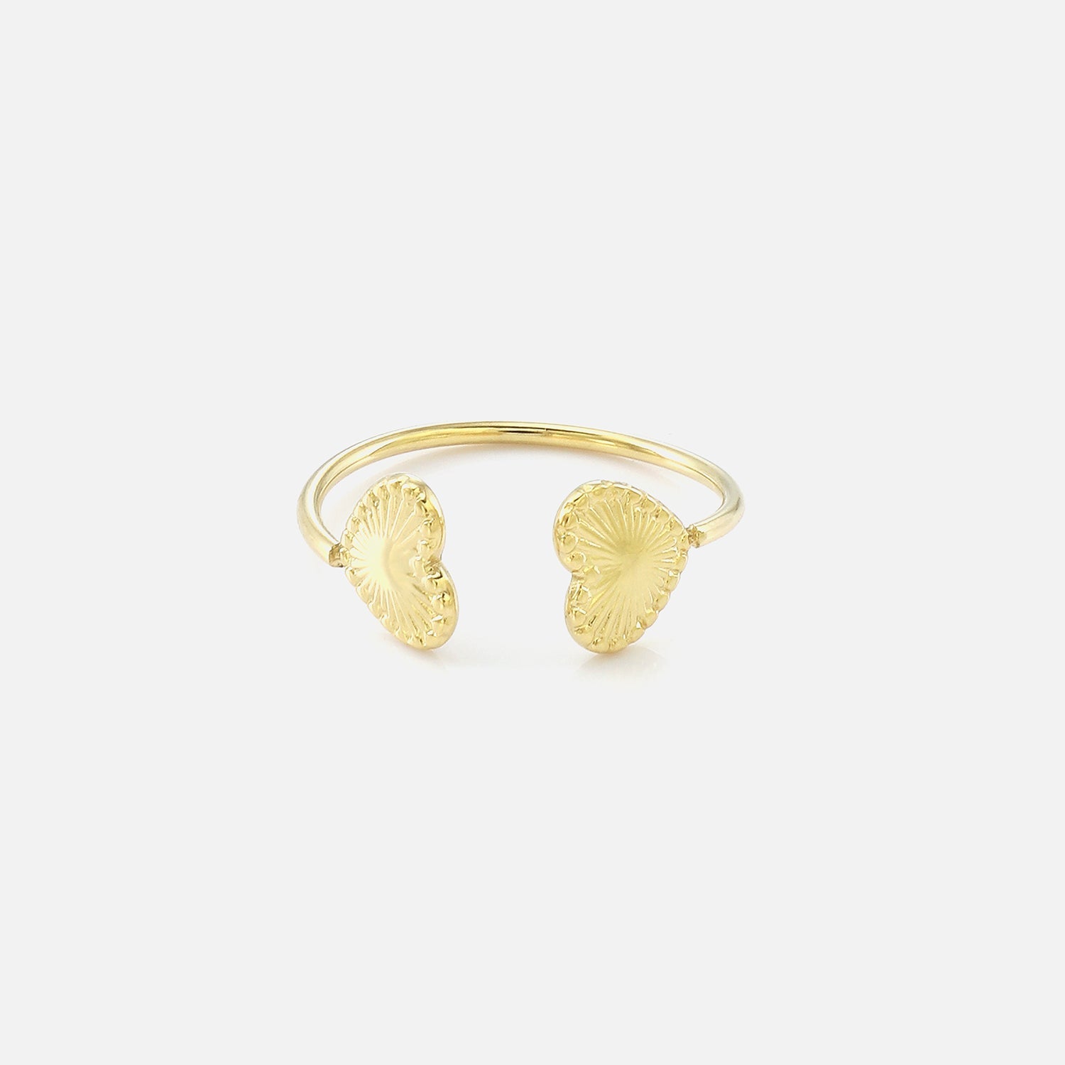 Ring twee hartjes goud - Desieradenconcurrent.nl