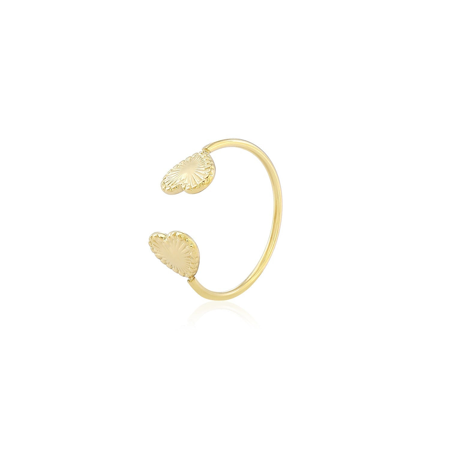 Ring twee hartjes goud - Desieradenconcurrent.nl