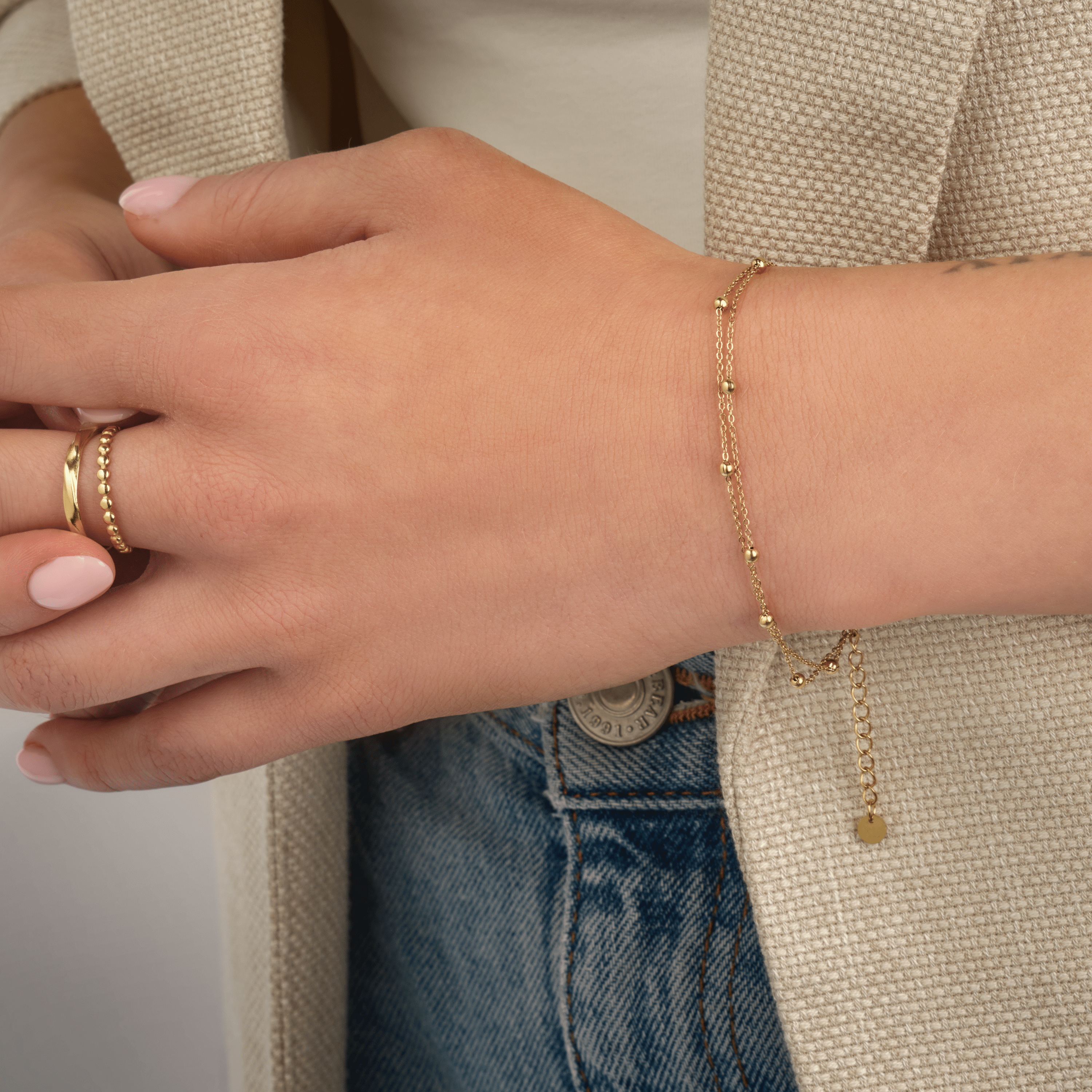 Ring tweelaags gevormd goud - Desieradenconcurrent.nl