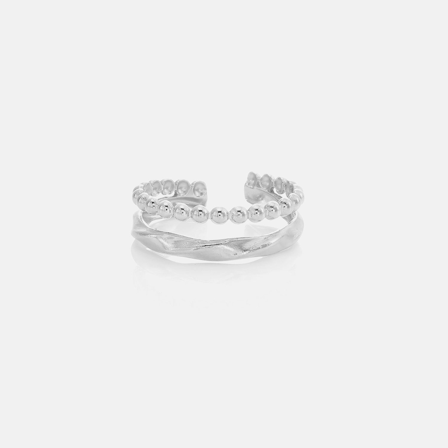 Ring tweelaags gevormd zilver - Desieradenconcurrent.nl