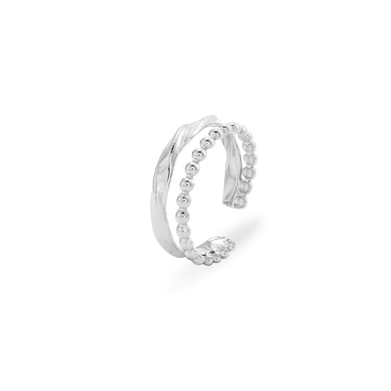 Ring tweelaags gevormd zilver - Desieradenconcurrent.nl