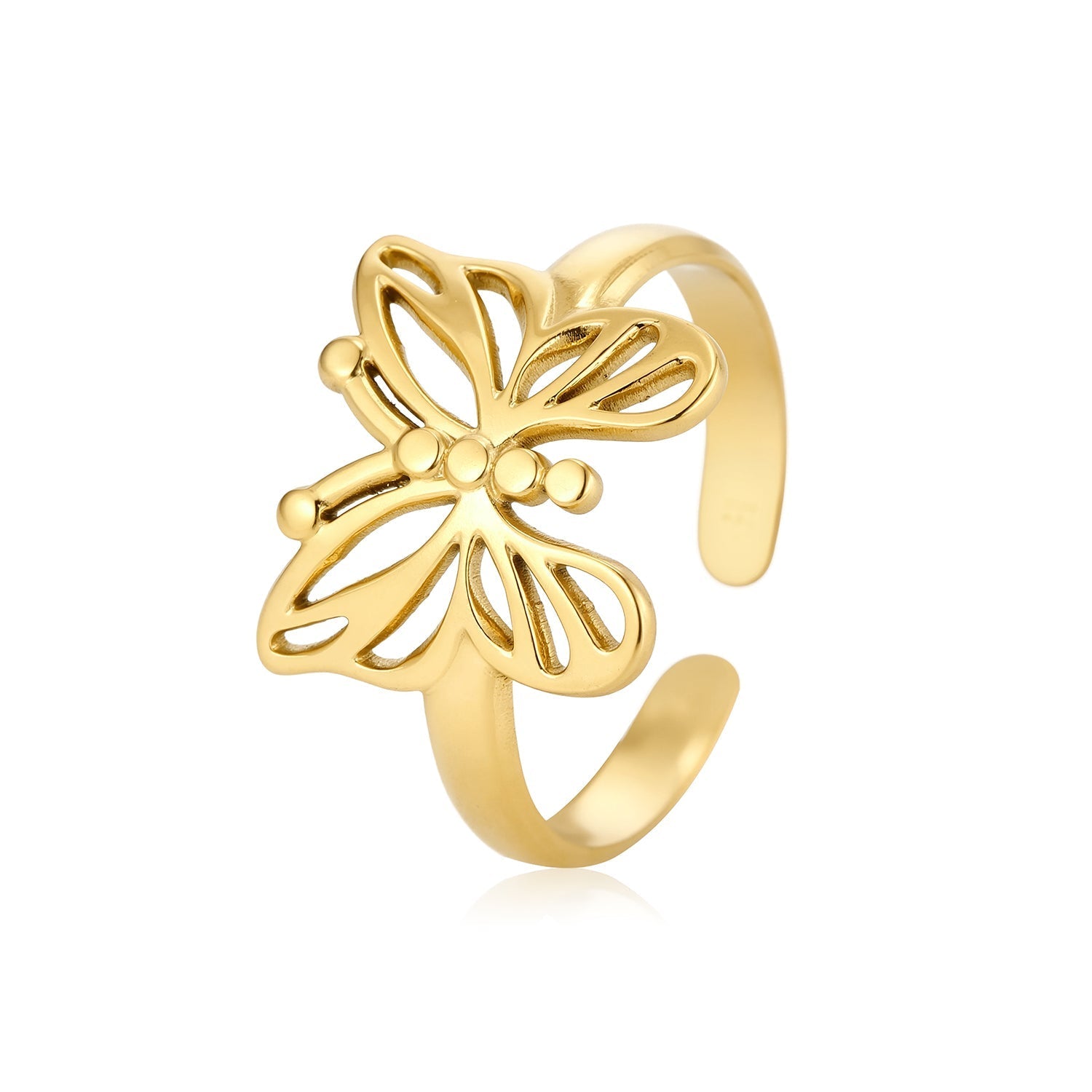 Ring vlinder icoon goud - Desieradenconcurrent.nl