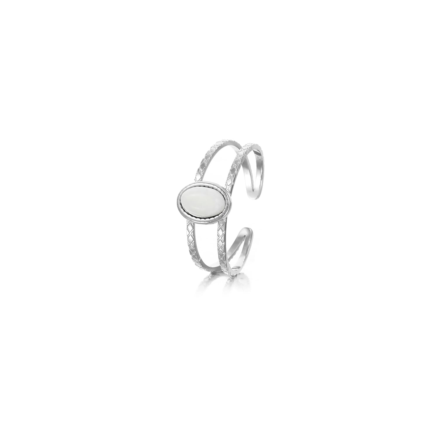 Ring witte steen zilver - Desieradenconcurrent.nl