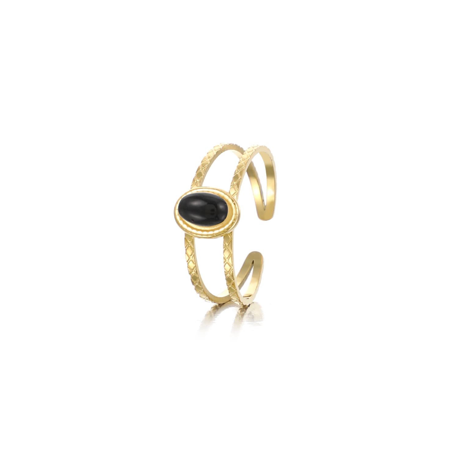Ring zwarte steen - Desieradenconcurrent.nl