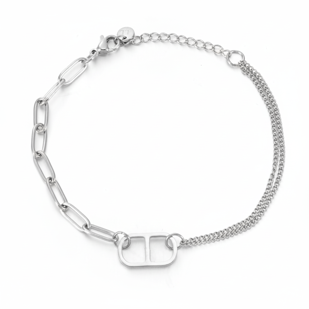 Schakelarmband goodlife zilver - Desieradenconcurrent.nl