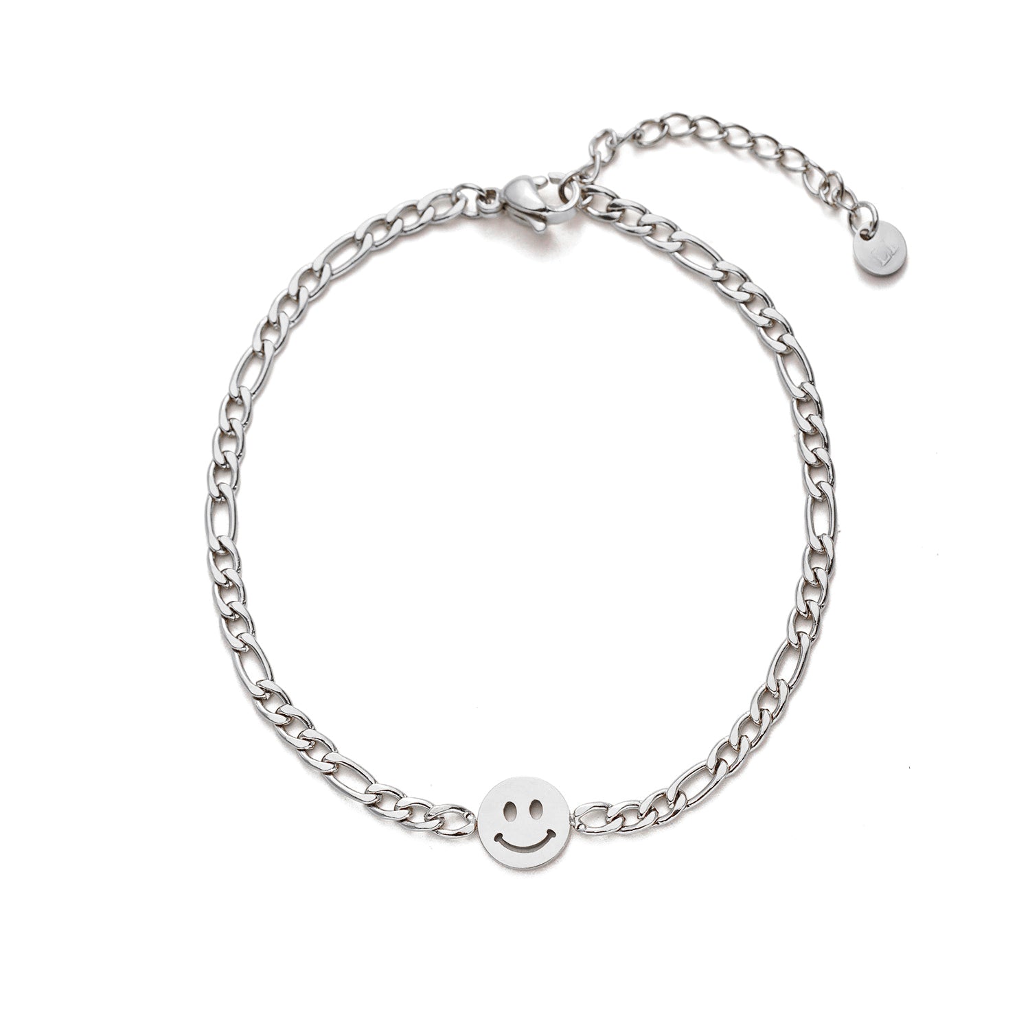 Schakelarmband happy zilver - Desieradenconcurrent.nl