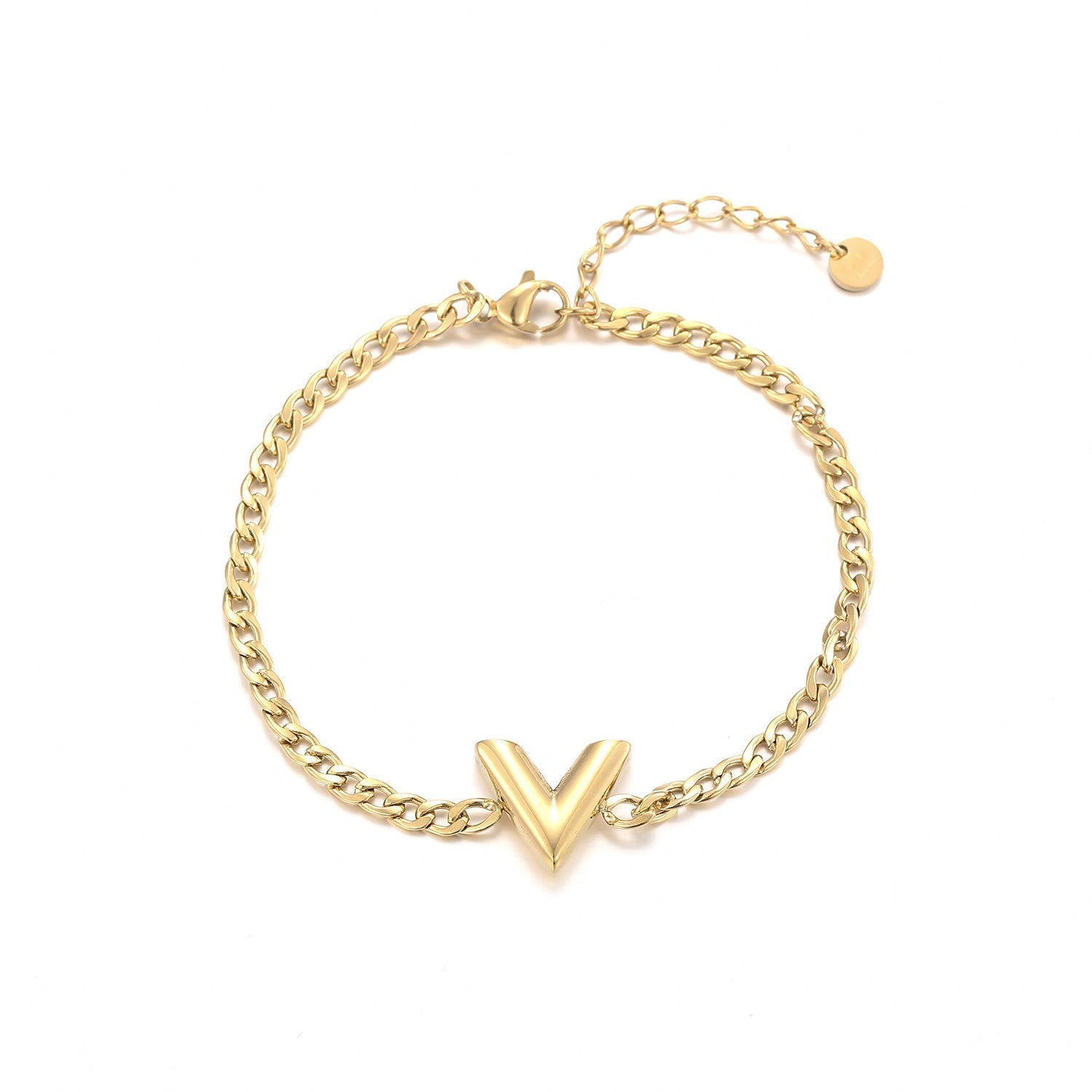 Schakelarmband V goud - Desieradenconcurrent.nl