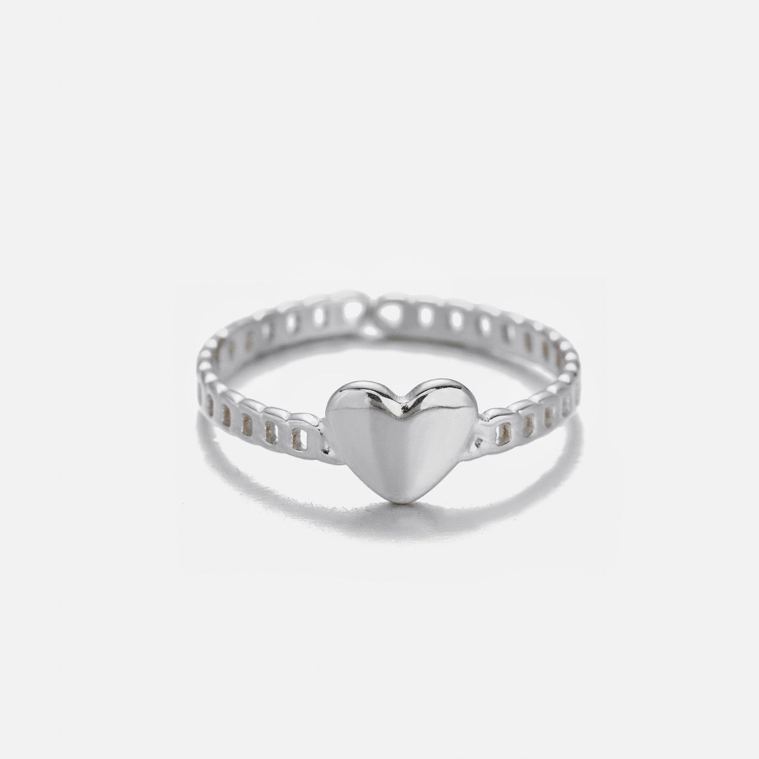Schakelring hart zilver - Desieradenconcurrent.nl