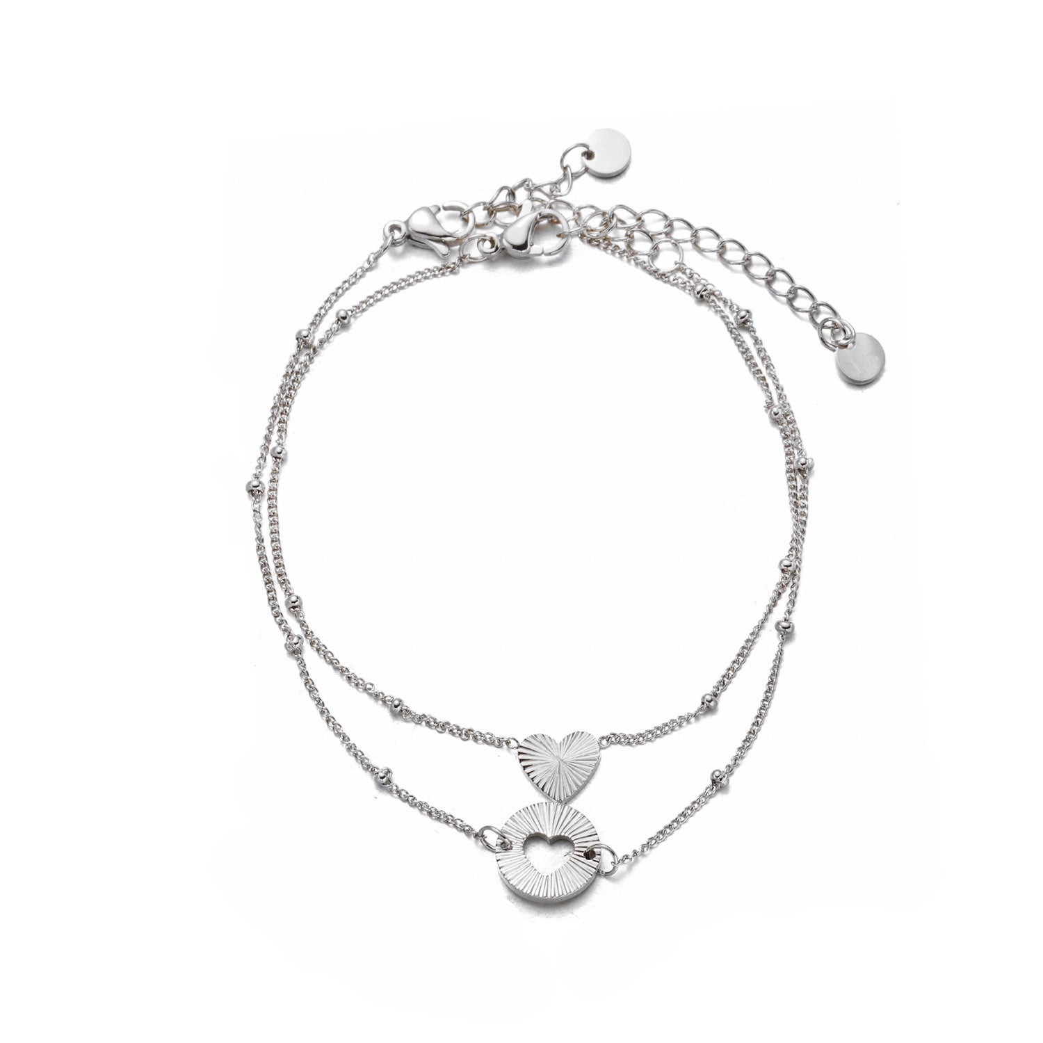 Set armbanden double love zilver - Desieradenconcurrent.nl