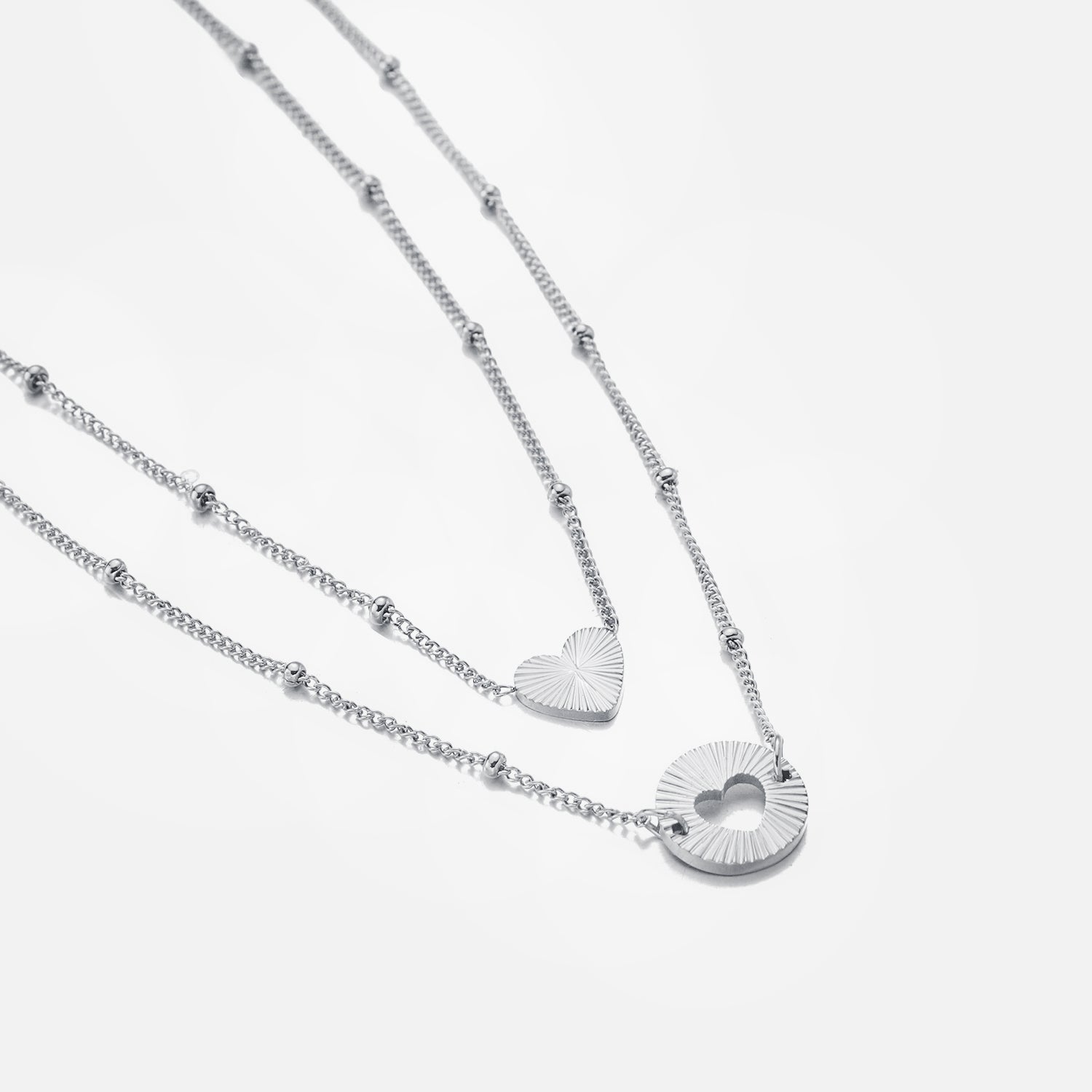 Set kettingen double love zilver - Desieradenconcurrent.nl