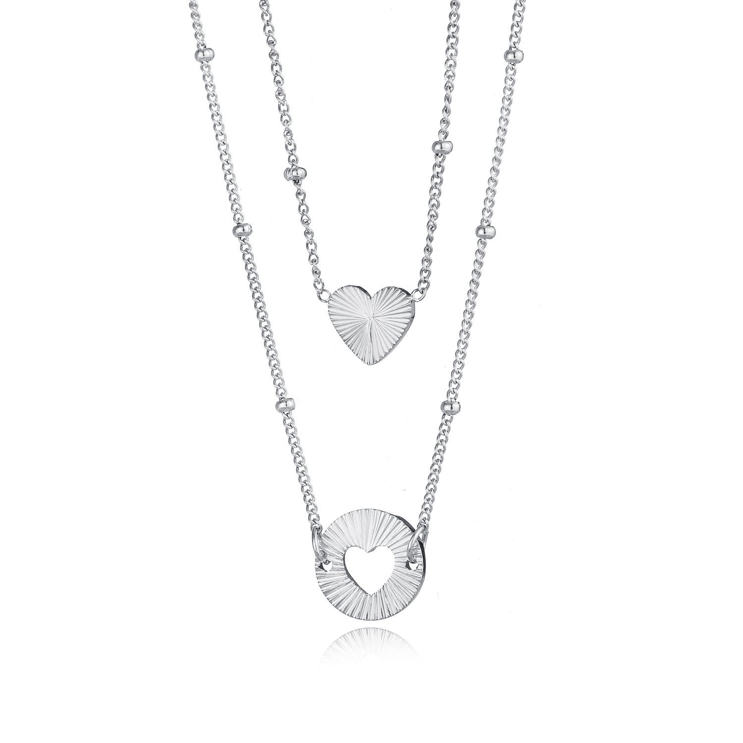 Set kettingen double love zilver - Desieradenconcurrent.nl
