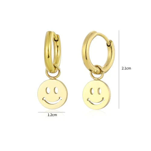 Smiley oorbellen goud - Desieradenconcurrent.nl