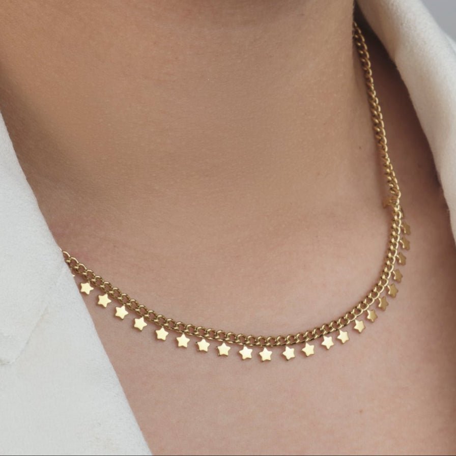 Sterretjes ketting goud - Desieradenconcurrent.nl