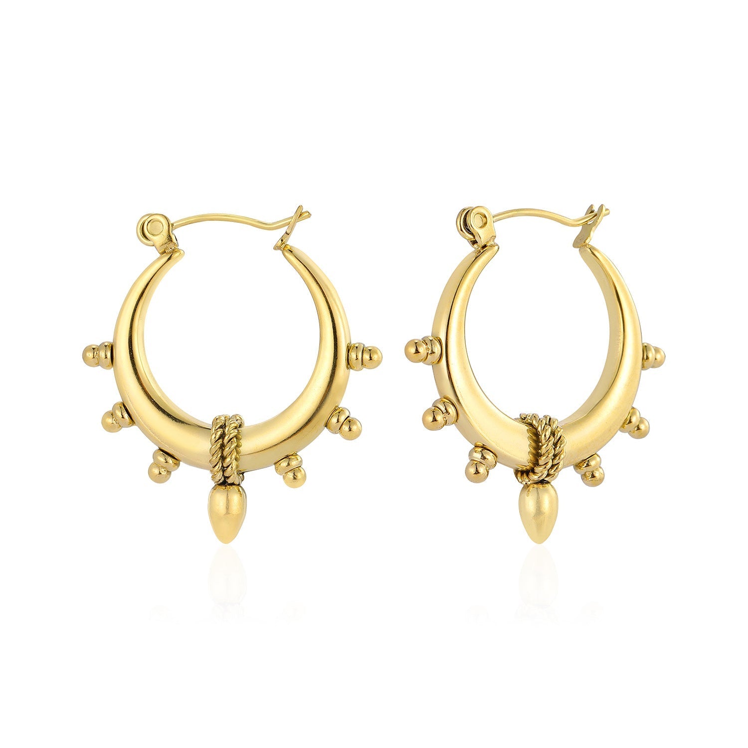 Tropical boho oorbellen goud - Desieradenconcurrent.nl