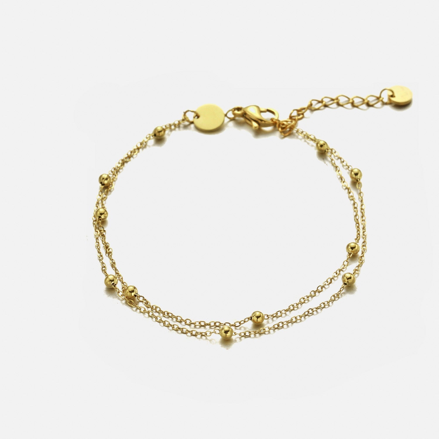 Tweelaags bolletjes armband goud - Desieradenconcurrent.nl