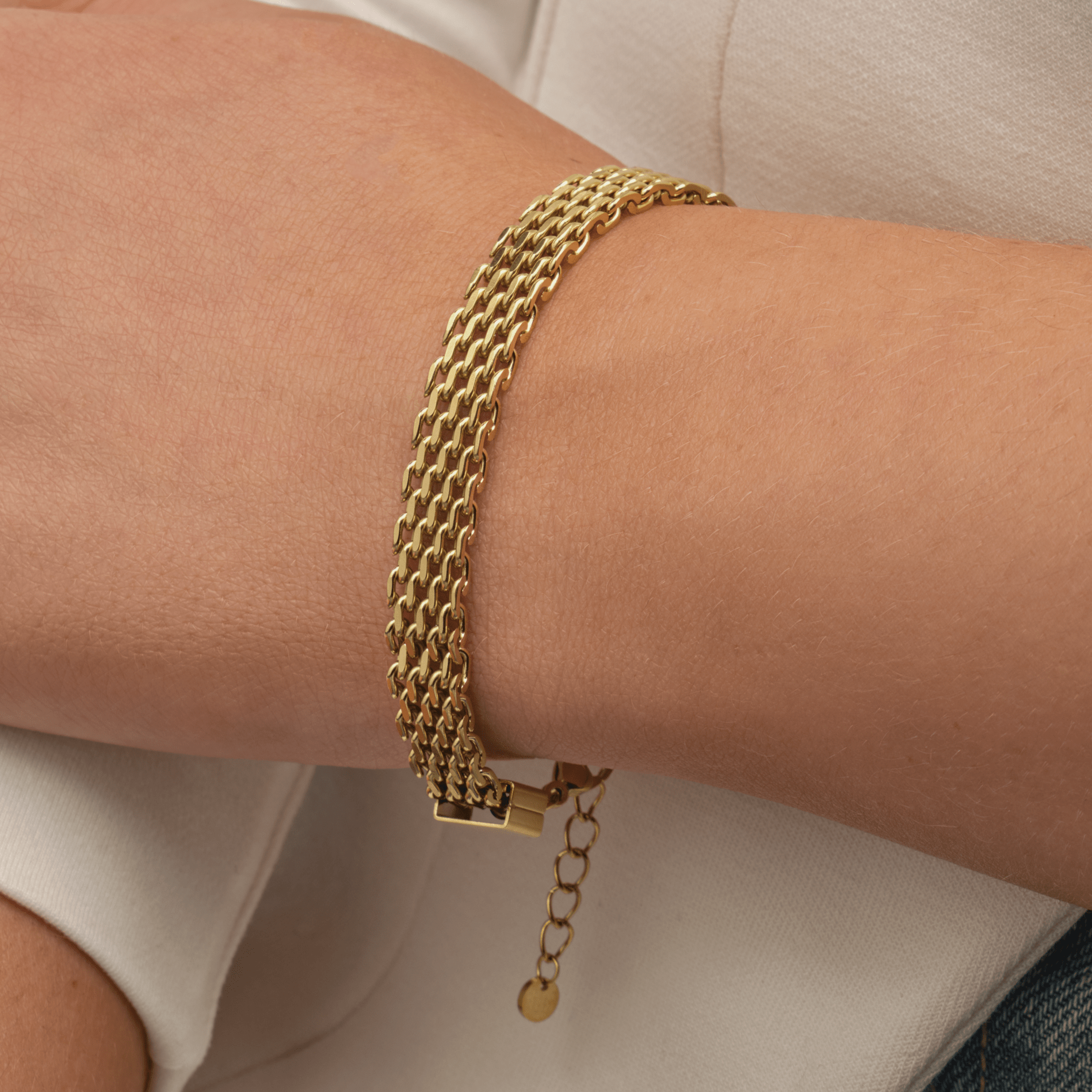 Visgraat armband goud - Desieradenconcurrent.nl