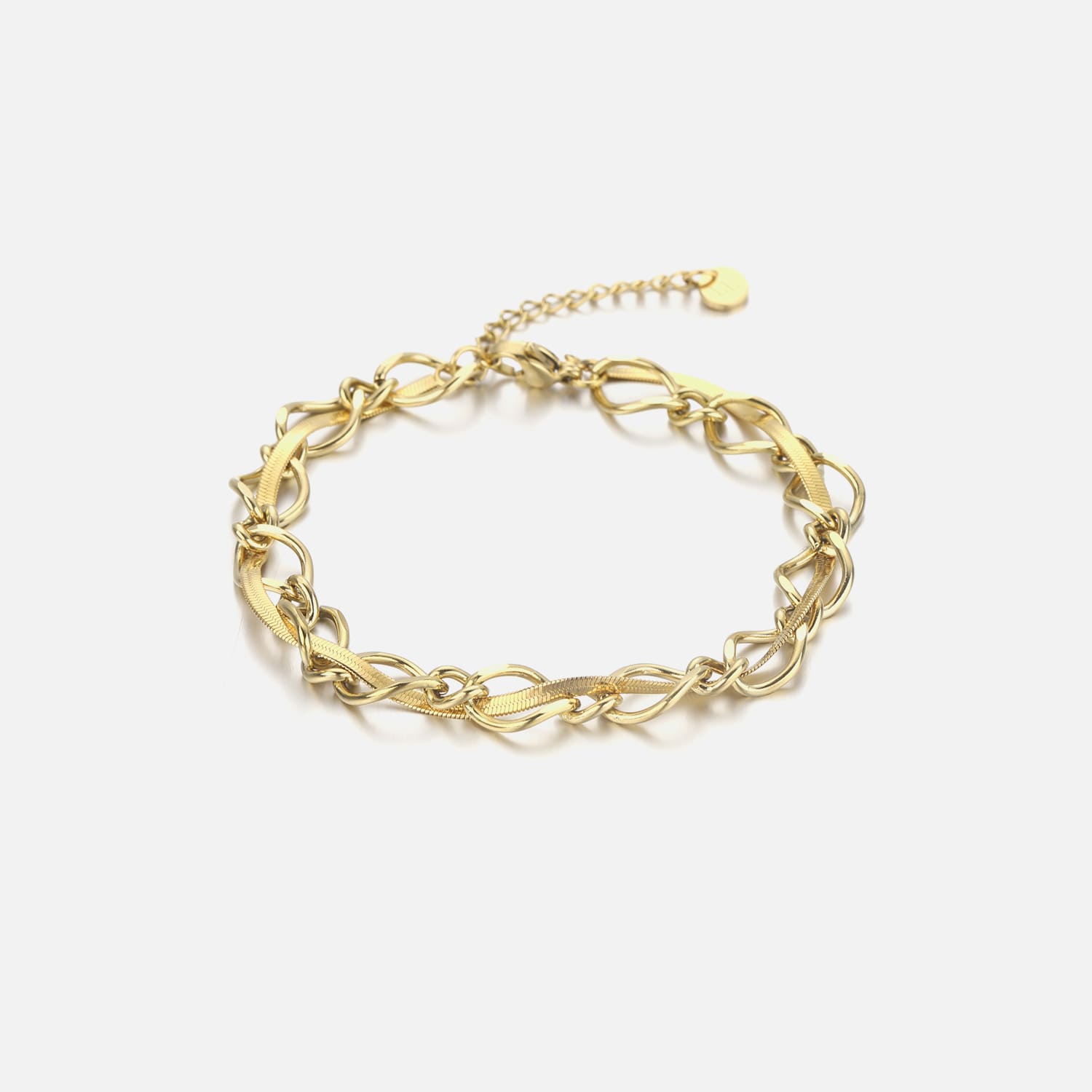 Vlecht schakel armband goud - Desieradenconcurrent.nl