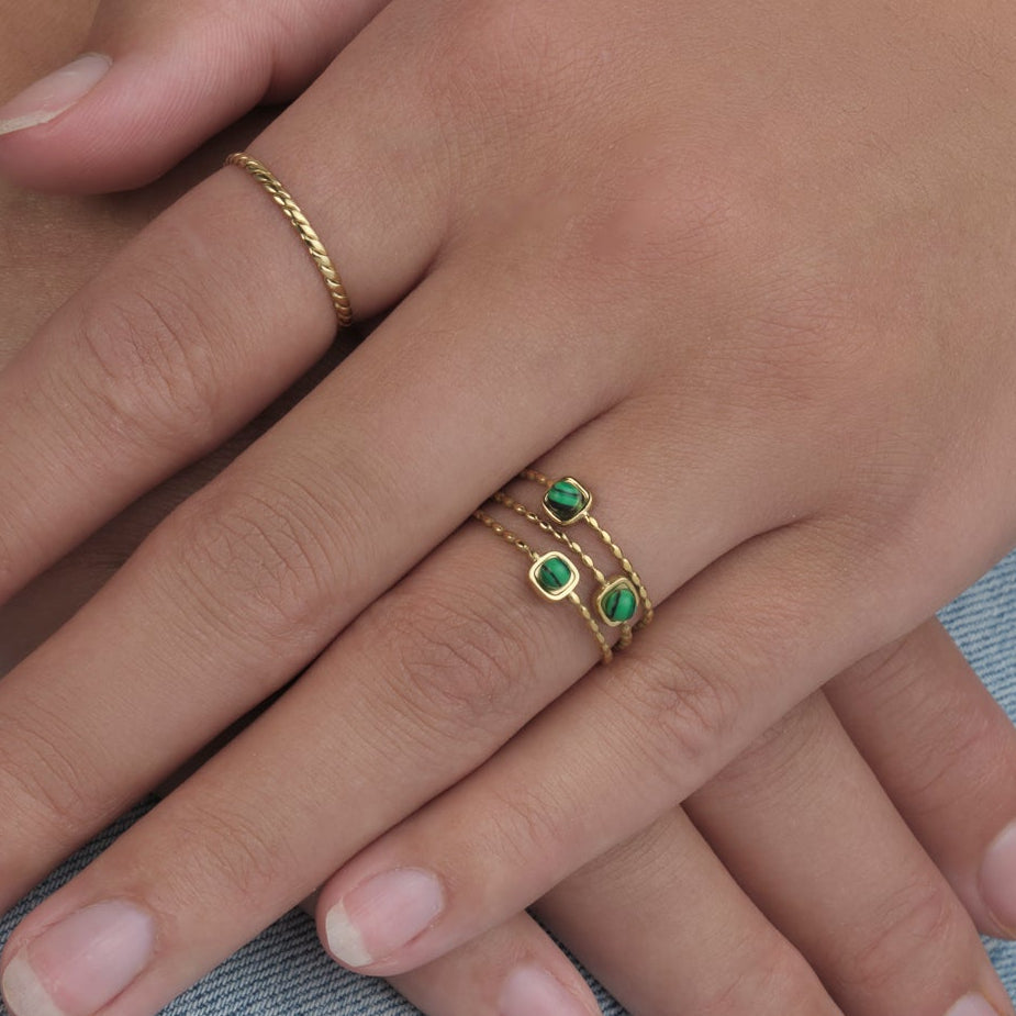 Ring with Three Emeralds