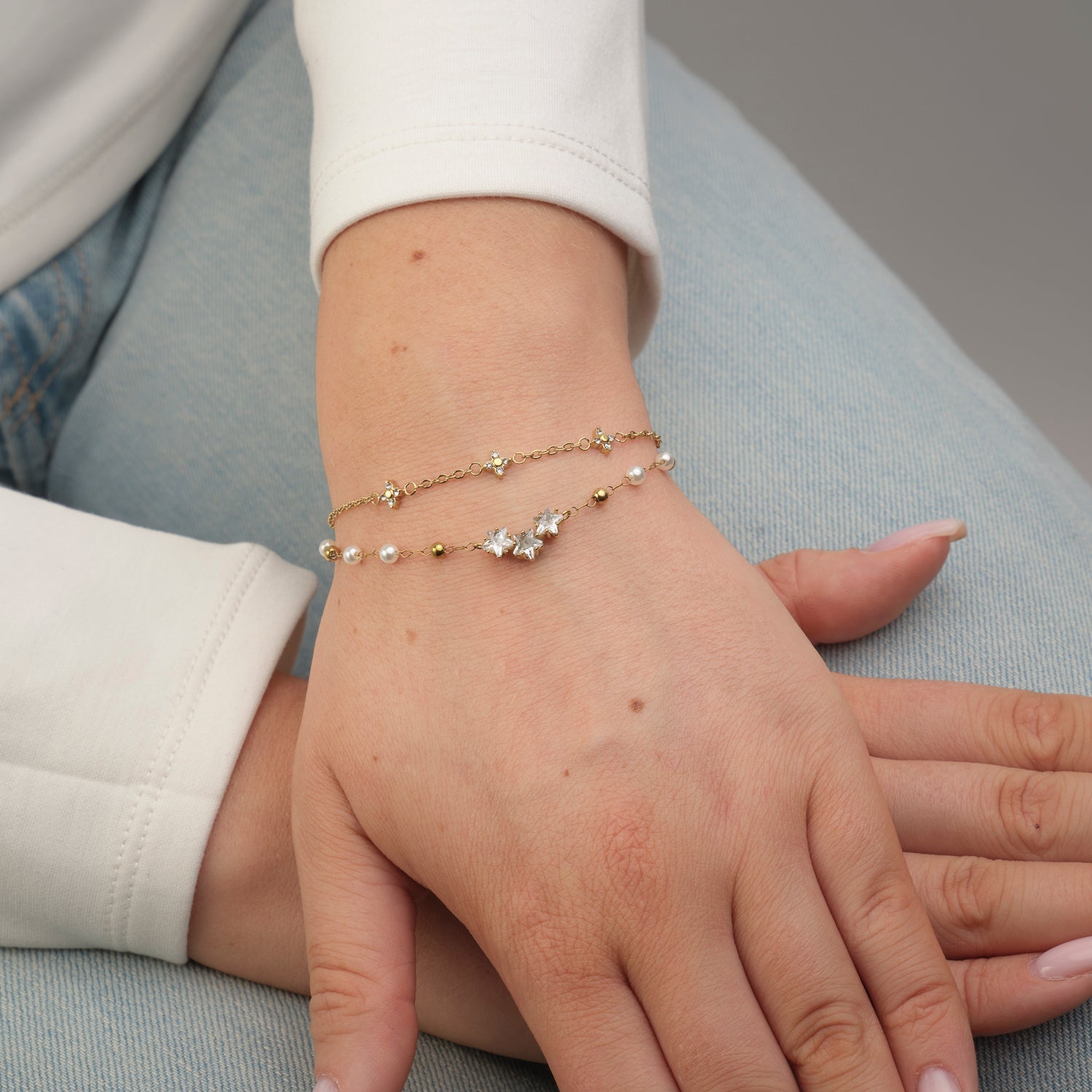 Floral Bracelet with Zirconia