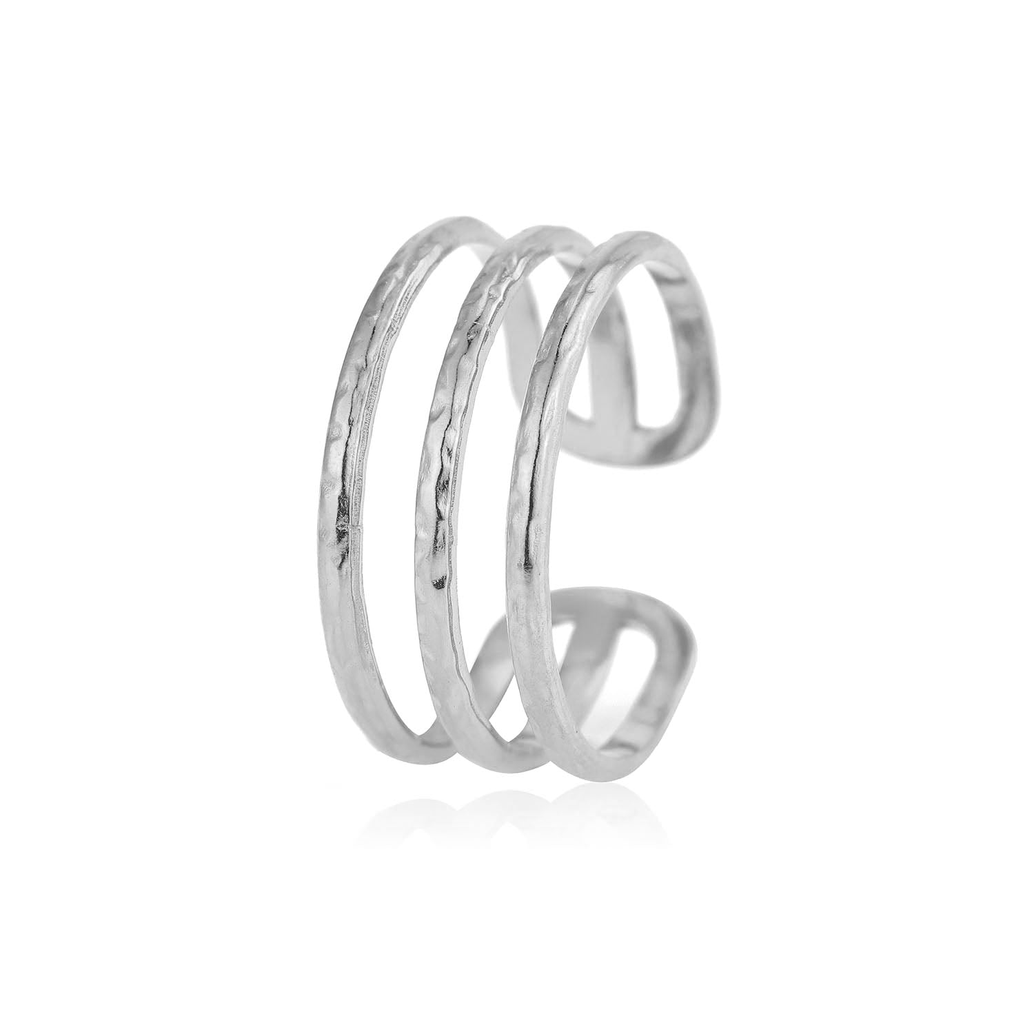 Hammered Three-Layer Ring