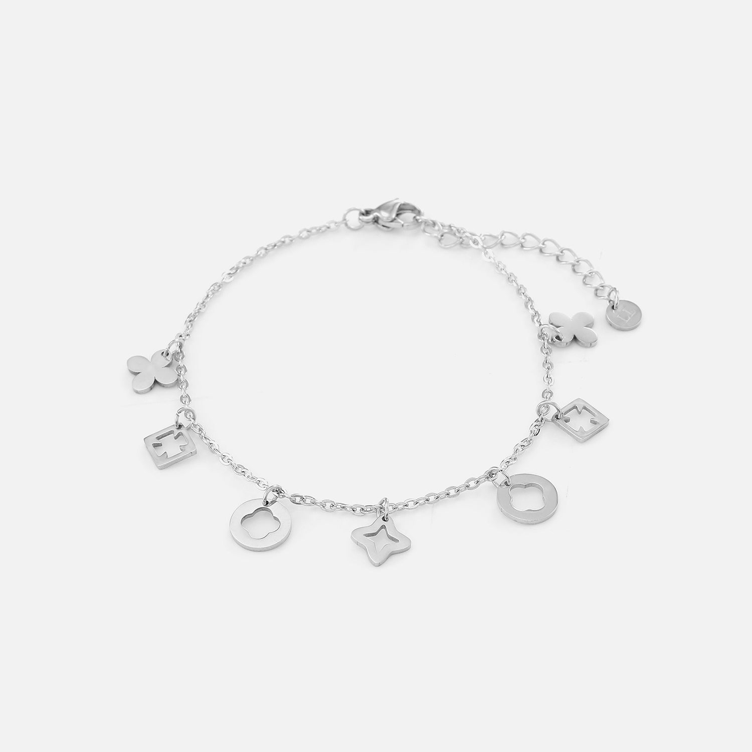 Armband bloesem bedeltjes zilver - Desieradenconcurrent.nl