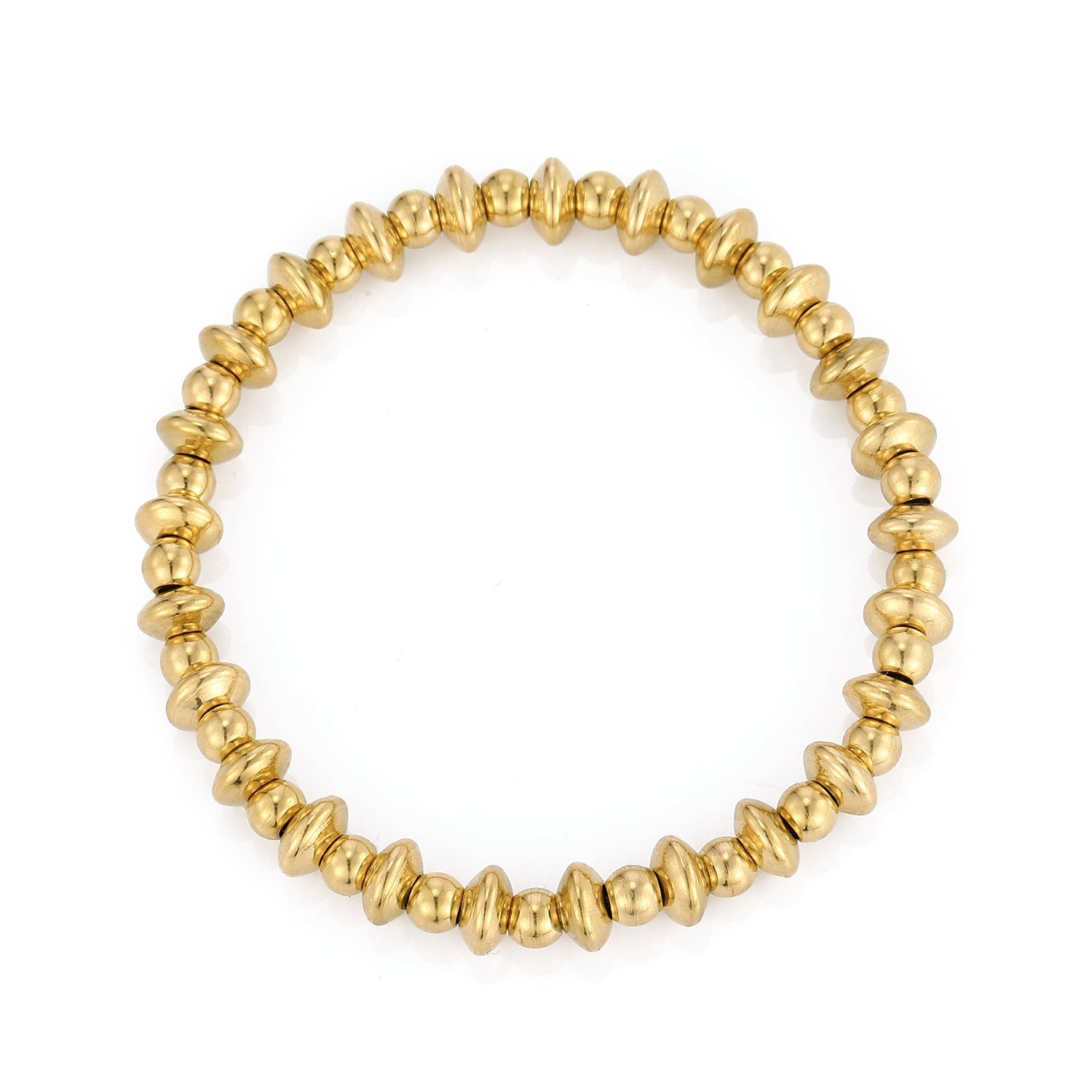 Armband bolletjes mix stretch goud - Desieradenconcurrent.nl