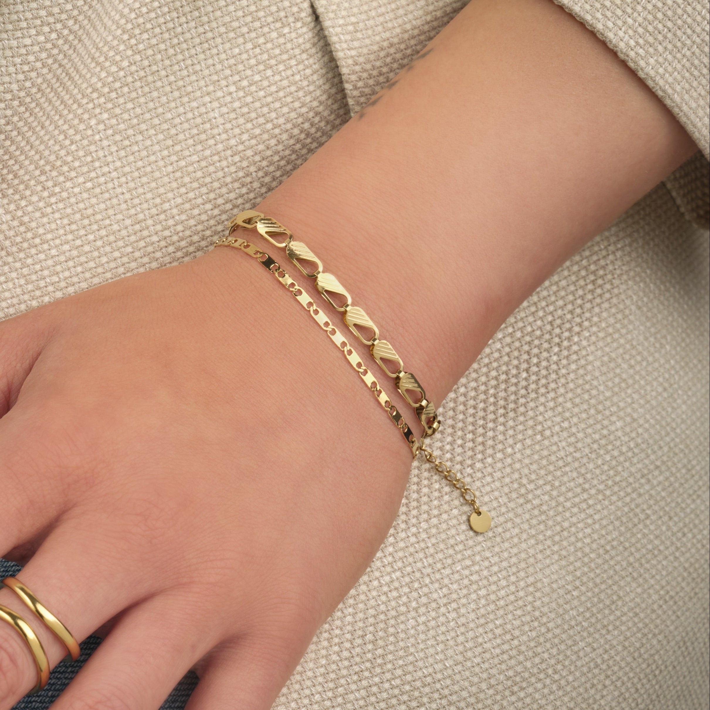 Armband classic schakel goud - Desieradenconcurrent.nl