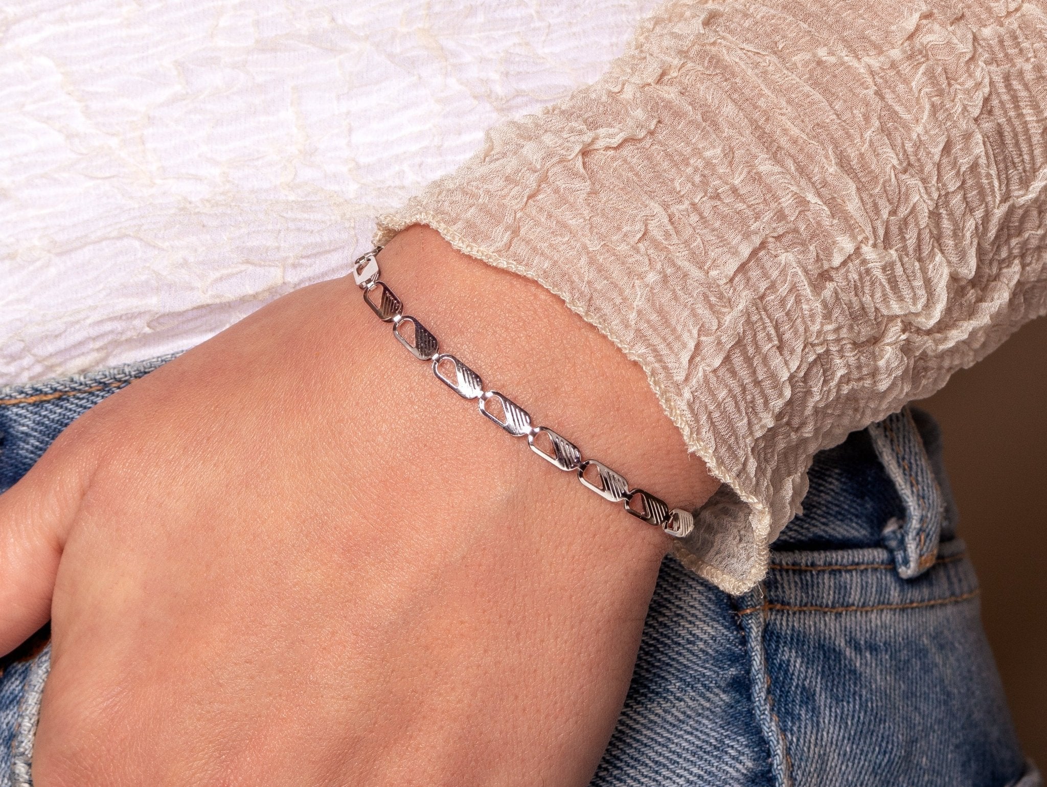 Armband classic schakel zilver - Desieradenconcurrent.nl