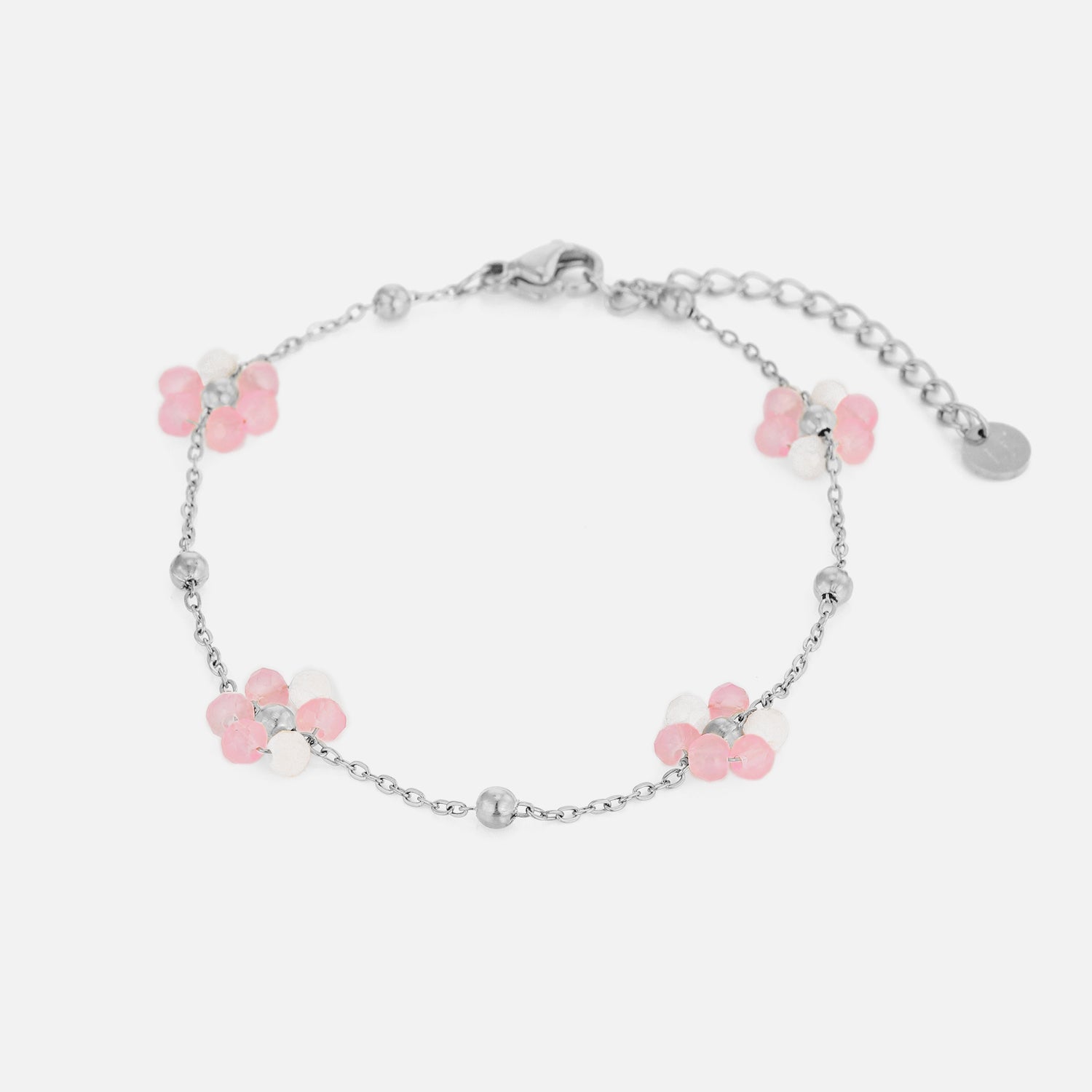Armband fancy flower zilver - Desieradenconcurrent.nl
