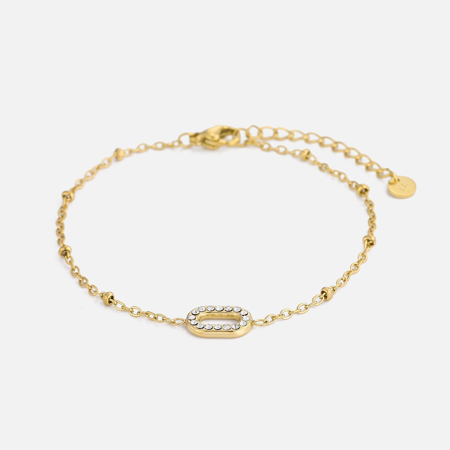 Armband fancy ovaal steentjes goud - Desieradenconcurrent.nl