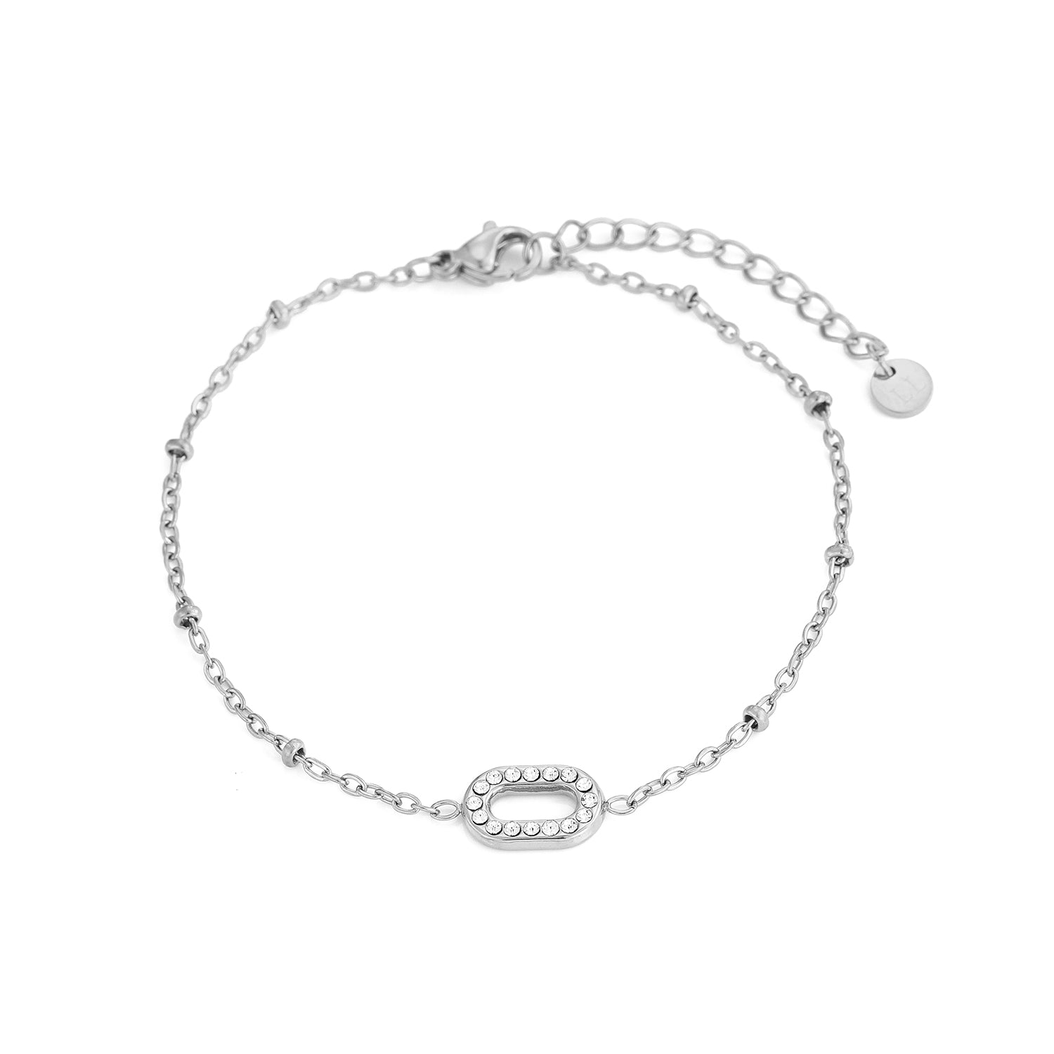 Armband fancy ovaal steentjes zilver - Desieradenconcurrent.nl