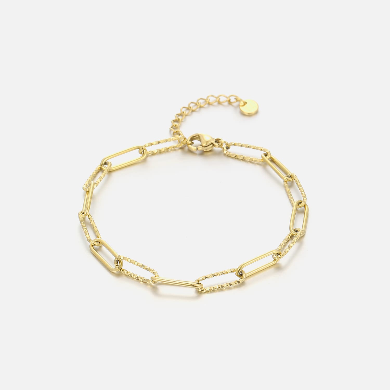 Armband fancy paperclip goud - Desieradenconcurrent.nl