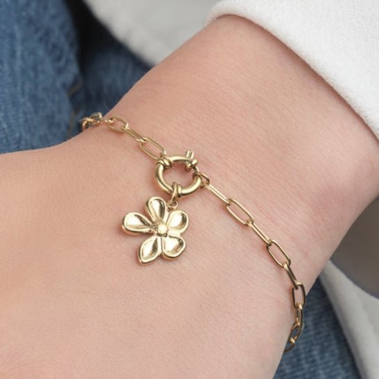 Armband flower goud - Desieradenconcurrent.nl