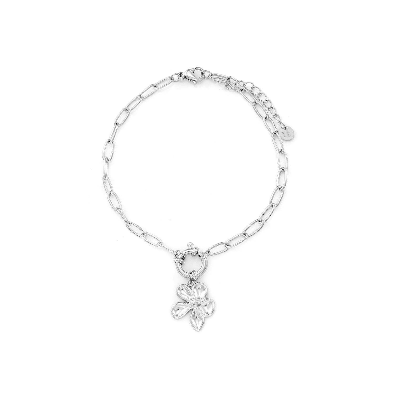 Armband flower zilver - Desieradenconcurrent.nl